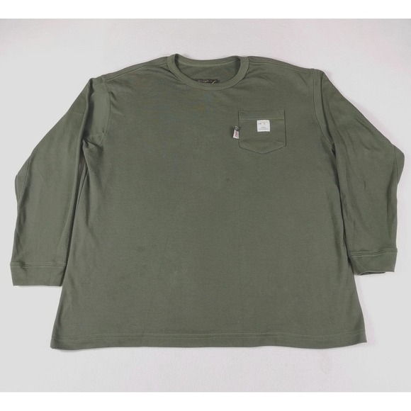 Simon Longhorn Shirt Mens 2XL Green Flame Resistant FR CAT 2 Pocket Long Sleeve - Picture 1 of 13